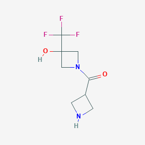 molecular formula C8H11F3N2O2 B1477283 Azetidin-3-yl(3-hydroxy-3-(trifluoromethyl)azetidin-1-yl)methanone CAS No. 2091716-78-6