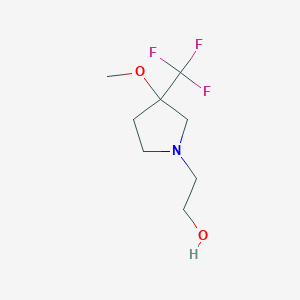 molecular formula C8H14F3NO2 B1477284 2-(3-Methoxy-3-(trifluoromethyl)pyrrolidin-1-yl)ethan-1-ol CAS No. 2098106-02-4