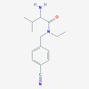 molecular formula C15H21N3O B14772853 2-amino-N-[(4-cyanophenyl)methyl]-N-ethyl-3-methylbutanamide 