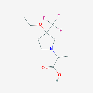 molecular formula C10H16F3NO3 B1477298 2-(3-Ethoxy-3-(trifluoromethyl)pyrrolidin-1-yl)propanoic acid CAS No. 2097944-37-9