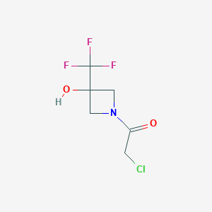 molecular formula C6H7ClF3NO2 B1477302 2-Chloro-1-(3-hydroxy-3-(trifluoromethyl)azetidin-1-yl)ethan-1-one CAS No. 2091705-46-1