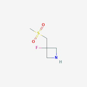 molecular formula C5H10FNO2S B14773036 3-Fluoro-3-(methylsulfonylmethyl)azetidine 