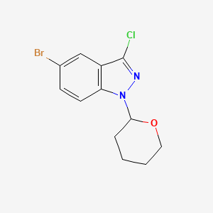 molecular formula C12H12BrClN2O B14773135 5-Bromo-3-chloro-1-(tetrahydro-2H-pyran-2-yl)-1H-indazole 