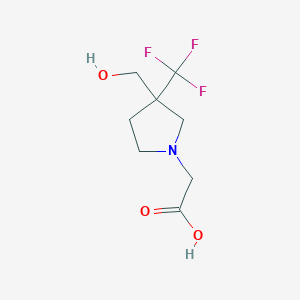 molecular formula C8H12F3NO3 B1477324 2-(3-(Hydroxymethyl)-3-(trifluoromethyl)pyrrolidin-1-yl)acetic acid CAS No. 2097999-45-4
