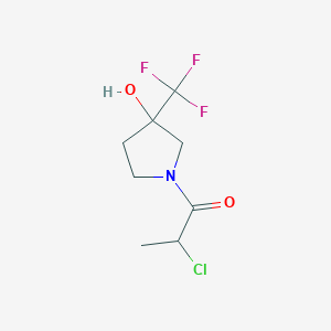 2-Chloro-1-(3-hydroxy-3-(trifluoromethyl)pyrrolidin-1-yl)propan-1-one
