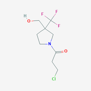 molecular formula C9H13ClF3NO2 B1477331 3-氯-1-(3-(羟甲基)-3-(三氟甲基)吡咯烷-1-基)丙酮 CAS No. 2098012-31-6