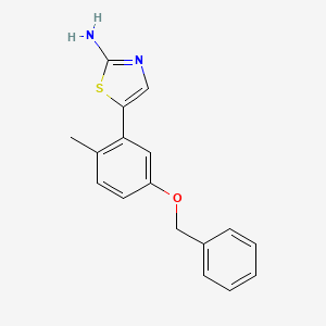 molecular formula C17H16N2OS B14773323 5-(5-(Benzyloxy)-2-methylphenyl)thiazol-2-amine 