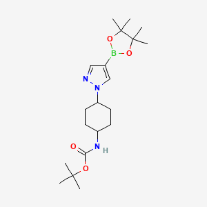 tert-Butyl (4-(4-(4,4,5,5-tetramethyl-1,3,2-dioxaborolan-2-yl)-1H-pyrazol-1-yl)cyclohexyl)carbamate