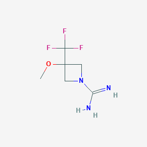 molecular formula C6H10F3N3O B1477350 3-Methoxy-3-(trifluoromethyl)azetidine-1-carboximidamide CAS No. 2097951-97-6