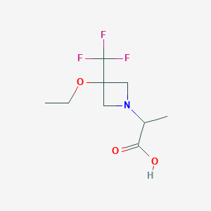 molecular formula C9H14F3NO3 B1477352 2-(3-Ethoxy-3-(trifluoromethyl)azetidin-1-yl)propanoic acid CAS No. 2097944-70-0