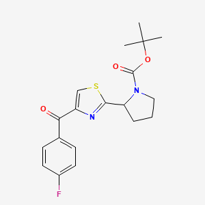 molecular formula C19H21FN2O3S B14773542 tert-butyl (2R)-2-[4-(4-fluorobenzoyl)-1,3-thiazol-2-yl]pyrrolidine-1-carboxylate 