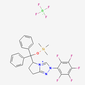 trimethyl-[[2-(2,3,4,5,6-pentafluorophenyl)-6,7-dihydro-5H-pyrrolo[2,1-c][1,2,4]triazol-4-ium-5-yl]-diphenylmethoxy]silane;tetrafluoroborate