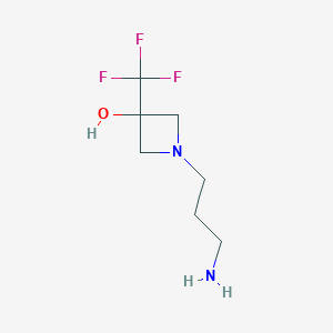 molecular formula C7H13F3N2O B1477361 1-(3-Aminopropyl)-3-(trifluoromethyl)azetidin-3-ol CAS No. 2097981-84-3