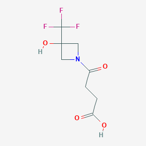 molecular formula C8H10F3NO4 B1477363 4-(3-Hydroxy-3-(trifluoromethyl)azetidin-1-yl)-4-oxobutanoic acid CAS No. 2098133-14-1