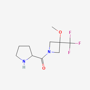 molecular formula C10H15F3N2O2 B1477365 (3-Methoxy-3-(trifluoromethyl)azetidin-1-yl)(pyrrolidin-2-yl)methanone CAS No. 2097945-10-1