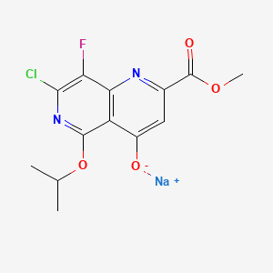 molecular formula C13H11ClFN2NaO4 B14773656 Sodium 7-chloro-8-fluoro-5-isopropoxy-2-(methoxycarbonyl)-1,6-naphthyridin-4-olate 