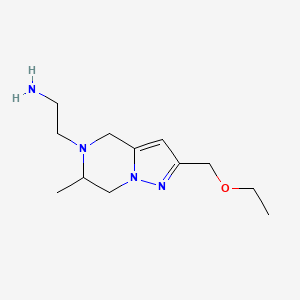 molecular formula C12H22N4O B1477366 2-(2-(ethoxymethyl)-6-methyl-6,7-dihydropyrazolo[1,5-a]pyrazin-5(4H)-yl)ethan-1-amine CAS No. 2097982-34-6