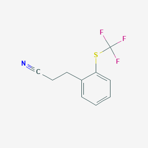 molecular formula C10H8F3NS B14773671 (2-(Trifluoromethylthio)phenyl)propanenitrile 