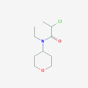 molecular formula C10H18ClNO2 B1477369 2-氯-N-乙基-N-(四氢-2H-吡喃-4-基)丙酰胺 CAS No. 2098080-40-9
