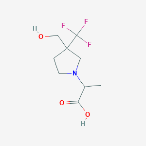 molecular formula C9H14F3NO3 B1477370 2-(3-(Hydroxymethyl)-3-(trifluoromethyl)pyrrolidin-1-yl)propanoic acid CAS No. 2097946-80-8