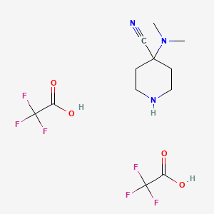 molecular formula C12H17F6N3O4 B14773701 4-(Dimethylamino)piperidine-4-carbonitrile bis(2,2,2-trifluoroacetate) 