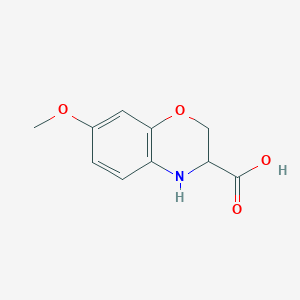 molecular formula C10H11NO4 B14773709 7-Methoxy-3,4-dihydro-2H-benzo[b][1,4]oxazine-3-carboxylic acid 