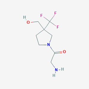 molecular formula C8H13F3N2O2 B1477372 2-Amino-1-(3-(hydroxymethyl)-3-(trifluoromethyl)pyrrolidin-1-yl)ethan-1-one CAS No. 2092039-37-5