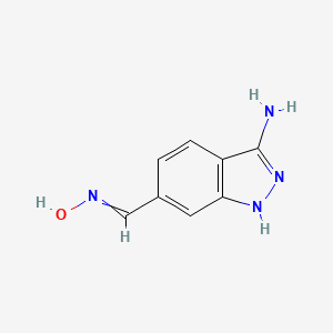 molecular formula C8H8N4O B14773734 N-[(3-amino-1H-indazol-6-yl)methylidene]hydroxylamine 