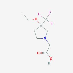 molecular formula C9H14F3NO3 B1477376 2-(3-乙氧基-3-(三氟甲基)吡咯烷-1-基)乙酸 CAS No. 2098106-22-8