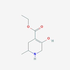 molecular formula C9H15NO3 B14773765 Ethyl 5-hydroxy-2-methyl-1,2,3,6-tetrahydropyridine-4-carboxylate 