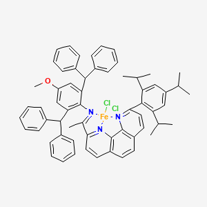 molecular formula C62H59Cl2FeN3O B14773769 Iron, [2,6-bis(diphenylmethyl)-4-methoxy-N-[1-[9-[2,4,6-tris(1-methylethyl)phenyl]-1,10-phenanthrolin-2-yl-kappaN1,kappaN10]ethylidene]benzenamine-kappaN]dichloro-, (SP-5-13)- 