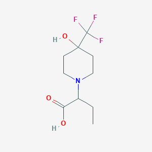 2-(4-Hydroxy-4-(trifluoromethyl)piperidin-1-yl)butanoic acid