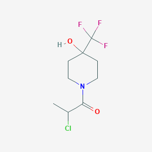 molecular formula C9H13ClF3NO2 B1477378 2-氯-1-(4-羟基-4-(三氟甲基)哌啶-1-基)丙酮 CAS No. 1880716-93-7