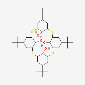 molecular formula C40H72O4S4 B14773830 5,11,17,23-Tetratert-butyl-2,8,14,20-tetrathiapentacyclo[19.3.1.13,7.19,13.115,19]octacosane-25,26,27,28-tetrol 