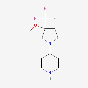 molecular formula C11H19F3N2O B1477384 4-(3-Methoxy-3-(trifluoromethyl)pyrrolidin-1-yl)piperidine CAS No. 2098106-17-1