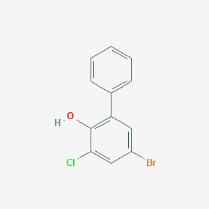 molecular formula C12H8BrClO B14773872 5-Bromo-3-chloro-[1,1'-biphenyl]-2-ol 