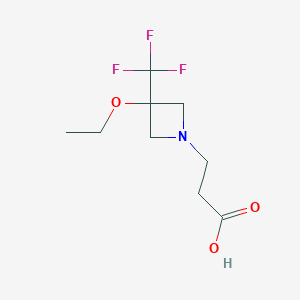 molecular formula C9H14F3NO3 B1477389 3-(3-Ethoxy-3-(trifluoromethyl)azetidin-1-yl)propanoic acid CAS No. 2098088-77-6