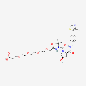 (S)-3-((2S,4R)-4-hydroxy-2-((4-(4-methylthiazol-5-yl)benzyl)carbamoyl)pyrrolidine-1-carbonyl)-2,2-dimethyl-5-oxo-7,10,13,16-tetraoxa-4-azanonadecan-19-oic acid