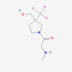 molecular formula C9H15F3N2O2 B1477393 1-(3-(Hydroxymethyl)-3-(trifluoromethyl)pyrrolidin-1-yl)-2-(methylamino)ethan-1-one CAS No. 2098132-85-3