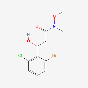 molecular formula C11H13BrClNO3 B14773932 3-(2-Bromo-6-chlorophenyl)-3-hydroxy-N-methoxy-N-methylpropanamide 