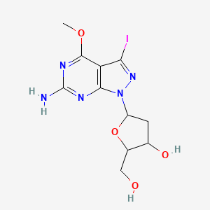 6-Amino-3-iodo-4-methoxy-1-(2-deoxy-beta-D-ribofuranosyl)-1H-pyrazolo[3,4-d]pyrimidine