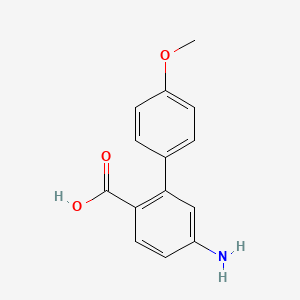 molecular formula C14H13NO3 B14773940 5-Amino-4'-methoxy-[1,1'-biphenyl]-2-carboxylic acid 