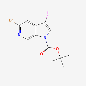 molecular formula C12H12BrIN2O2 B14773954 tert-Butyl 5-bromo-3-iodo-1H-pyrrolo[2,3-c]pyridine-1-carboxylate 