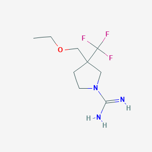 molecular formula C9H16F3N3O B1477396 3-(Ethoxymethyl)-3-(trifluoromethyl)pyrrolidine-1-carboximidamide CAS No. 2098088-06-1