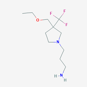 3-(3-(Ethoxymethyl)-3-(trifluoromethyl)pyrrolidin-1-yl)propan-1-amine