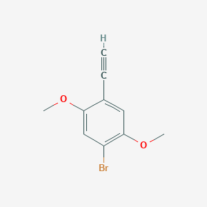 molecular formula C10H9BrO2 B14773984 1-Bromo-4-ethynyl-2,5-dimethoxybenzene 