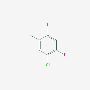 molecular formula C7H5ClFI B14773985 1-Chloro-2-fluoro-4-iodo-5-methylbenzene 