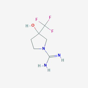 molecular formula C6H10F3N3O B1477400 3-Hydroxy-3-(trifluoromethyl)pyrrolidine-1-carboximidamide CAS No. 2097996-73-9