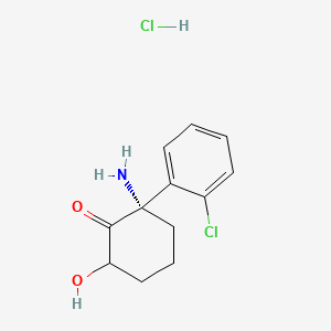 molecular formula C12H15Cl2NO2 B14774035 (2S)-2-amino-2-(2-chlorophenyl)-6-hydroxycyclohexan-1-one;hydrochloride 