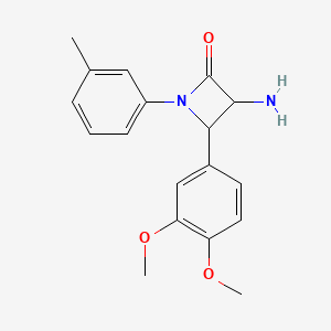 molecular formula C18H20N2O3 B14774047 3-Amino-4-(3,4-dimethoxyphenyl)-1-(m-tolyl)azetidin-2-one 